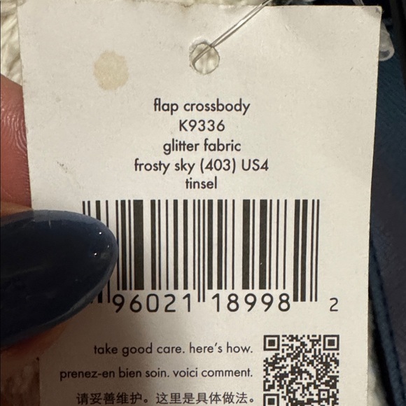 Kate Spade Frosty Sky Glitter Flap Crossbody – Blue Tinsel Sparkle Bag NWT - Picture 6 of 6